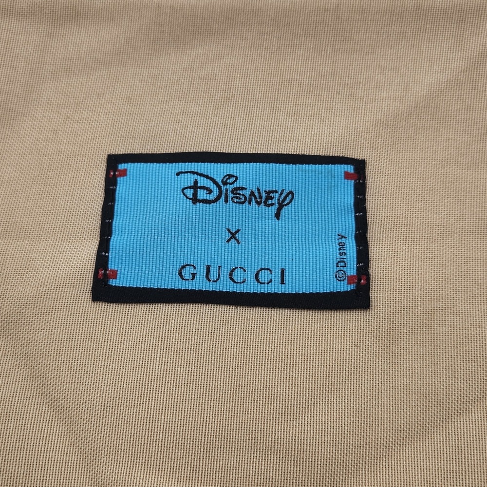 Disney x Gucci Tan Canvas Dust Bag Turquoise Logo Label 18.5x8.5 Gift Storage
